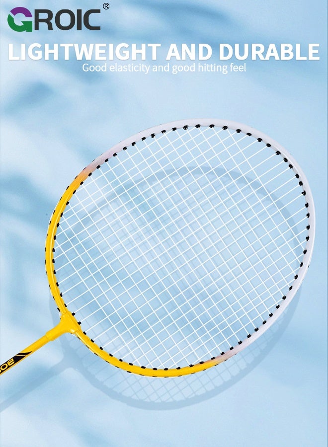 GROIC Badminton Racket Set, Includ 2 Rackets, 3 Birdies, 1 Carrying Bag, Lightweight and high Performance for Sports, Training and Entertainment, Outdoor Game for Adult Family Beginner, Badminton Racquet - Image 3